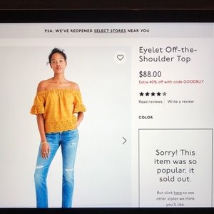 Madewell Eyelet Off Shoulder Top L